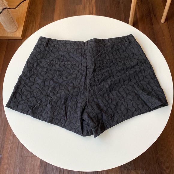 ELLE Black Embroidered Floral Shorts - Picture 2 of 5